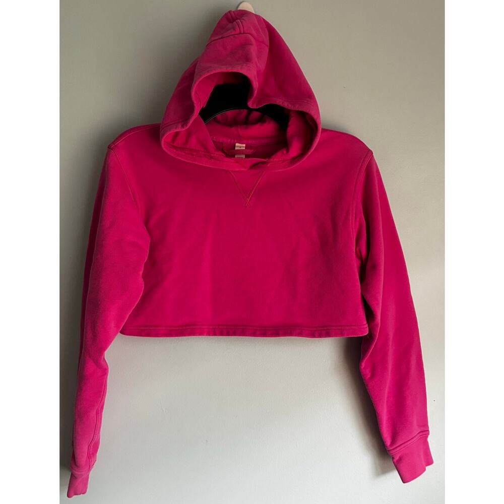 Lululemon Cropped Hoodie Size 0 Hot Pink Sweatshirt Pullover